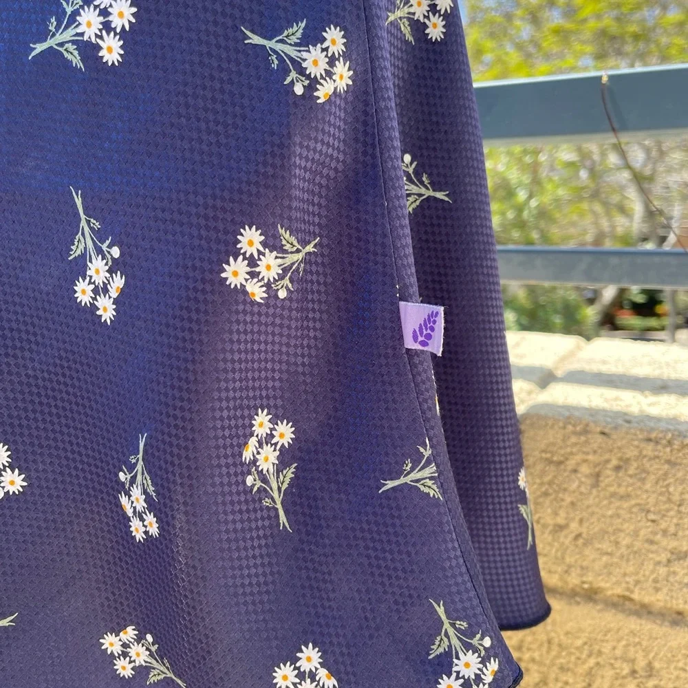 90s Vintage Blue Floral Slip Dress - Picture 7 of 9